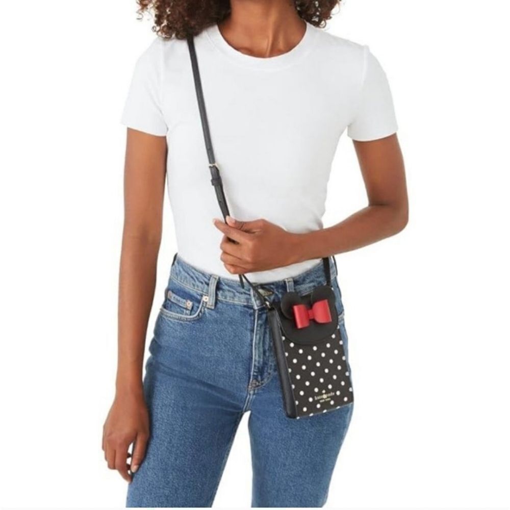 Kate Spade x Disney Minnie Mouse North South Flap Phone Crossbody NWT